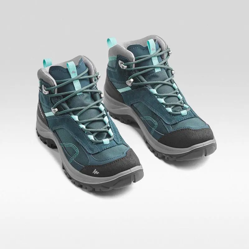 Botas De Montaña Y Trekking Impermeables Mujer Quechua MH100 Azul - Imagen 2