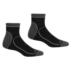 Regatta Calcetines Al Tobillo Samaris Trail Para Hombre Packs De 2 Negro, Acero Oscuro
