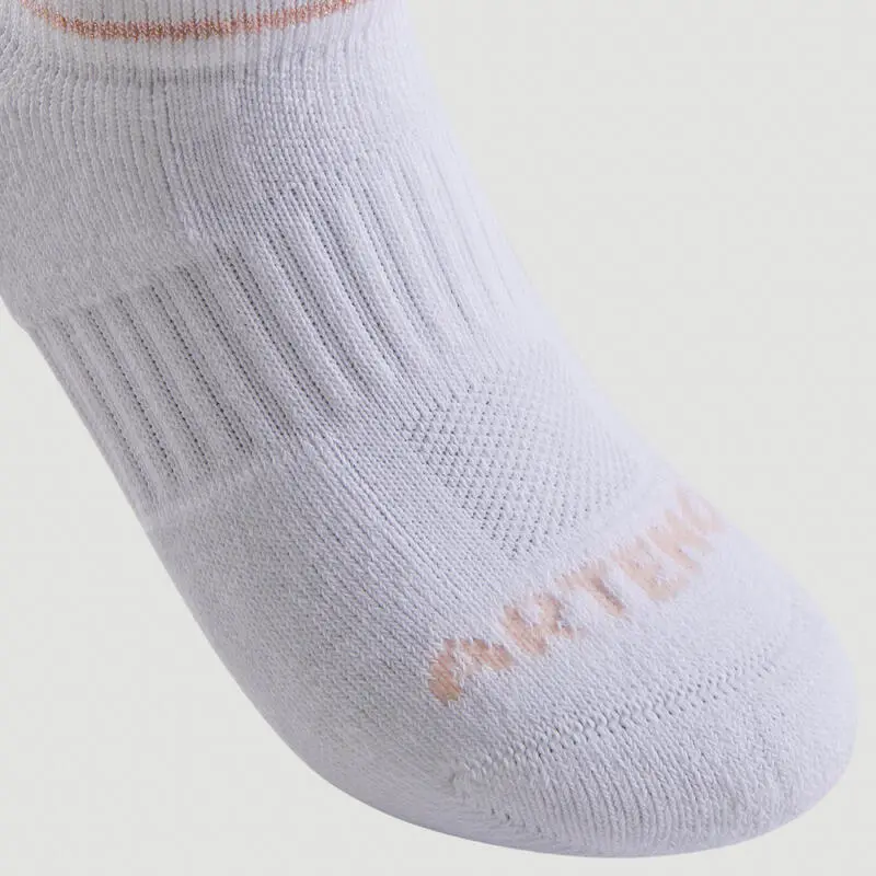 Calcetines Cortos De Tenis Niños Pack De 3 Artengo RS 500 Beige Blanco - Imagen 4