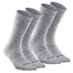 Calcetines Térmicos De Trekking Y Montaña Adulto Quechua SH100 Gris 2 Pares