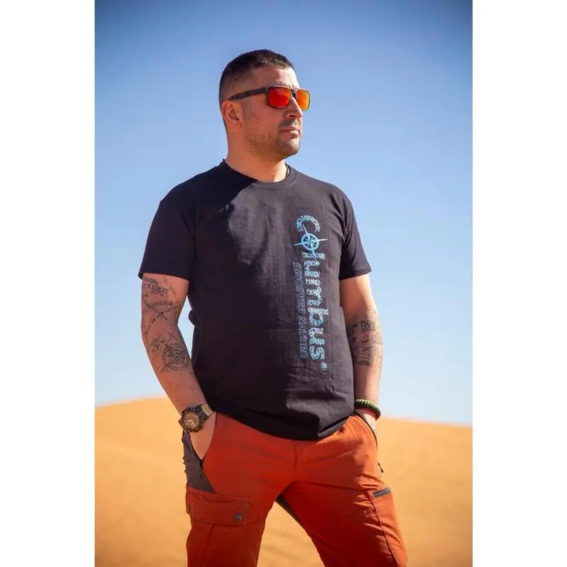 Columbus Outdoor Camiseta De Algodón Columbus Logo De Manga Corta Negra - Imagen 3