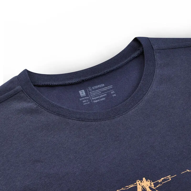 Camiseta De Montaña Y Trekking Manga Corta Hombre Quechua NH500 Azul - Imagen 4