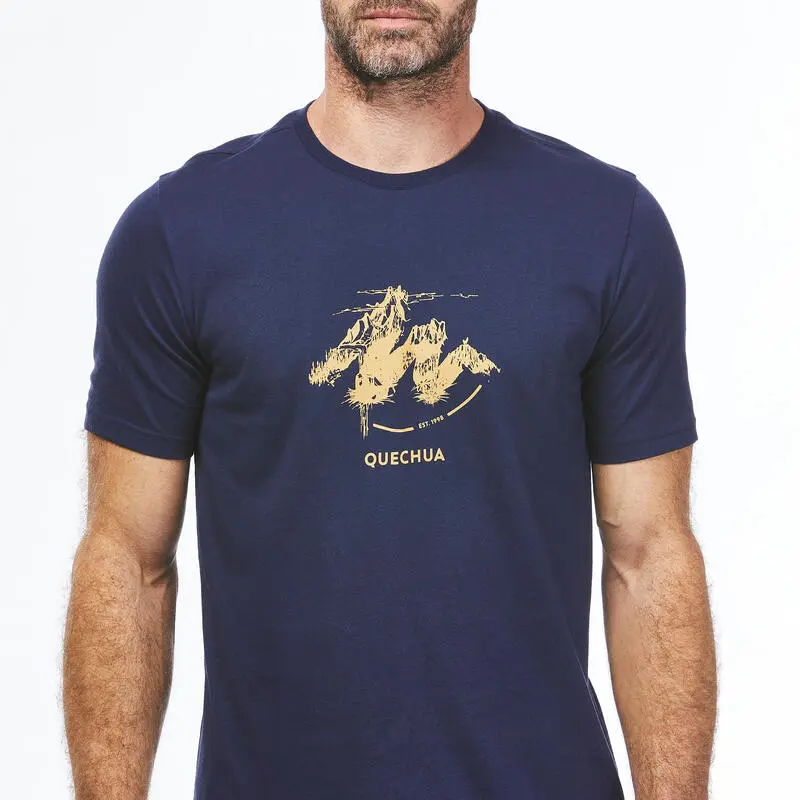 Camiseta De Montaña Y Trekking Manga Corta Hombre Quechua NH500 Azul - Imagen 5