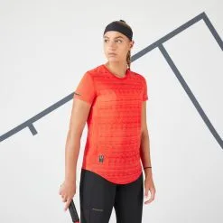 Camiseta De Tenis Manga Corta Mujer Artengo Light 990 Naranja