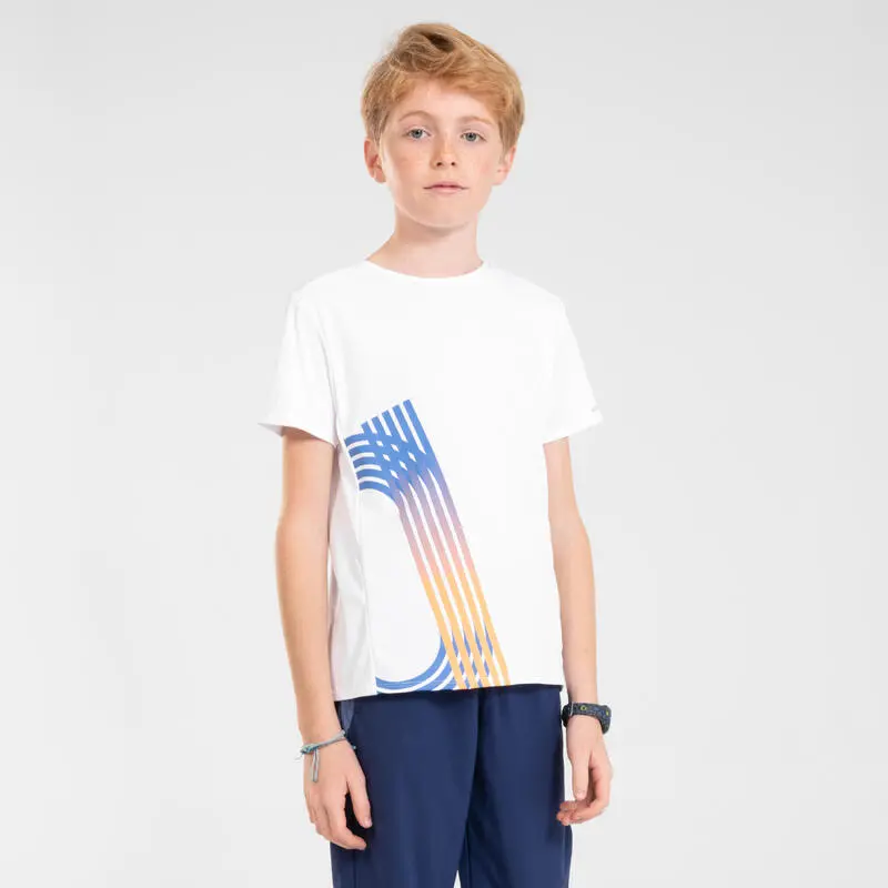 Camiseta Running Transpirable Niños - KIPRUN DRY+ Blanco - Imagen 2