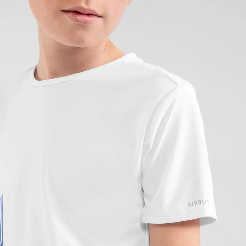 Camiseta Running Transpirable Niños - KIPRUN DRY+ Blanco - Imagen 4