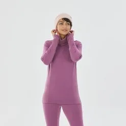 Camiseta Térmica Interior De Esquí Y Nieve Lana Merina Mujer Wedze BL 900