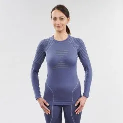 Camiseta Térmica Interior De Esquí Y Nieve Mujer Wedze BL 980 Azul