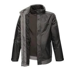 Regatta Chaqueta Contraste Para Hombre Negro, Gris Seal