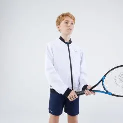 Artengo Chaqueta De Tenis Ligera Extensible Niño - ERGOLS - Blanco