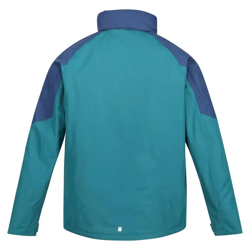 Regatta Chaqueta Impermeable Calderdale Para Hombre Verde Pacífico, Azul Almirante - Imagen 2