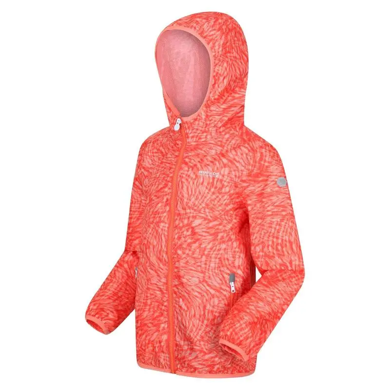Regatta Chaqueta Impermeable Lever Estampado Animal Para Niños/Niñas Melocotón Neón - Imagen 4