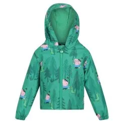 Regatta Chaqueta Impermeable Muddy Puddle Dinosaur Peppa Pig Para Niños/Niñas Verde