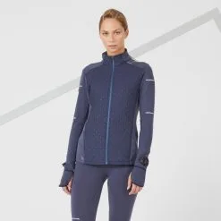 Chaqueta Running Cálida Mujer Kiprun Warm Azul Oscuro