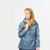 Chubasquero Impermeable De Montaña Y Trekking Mujer Quechua Raincut Azul