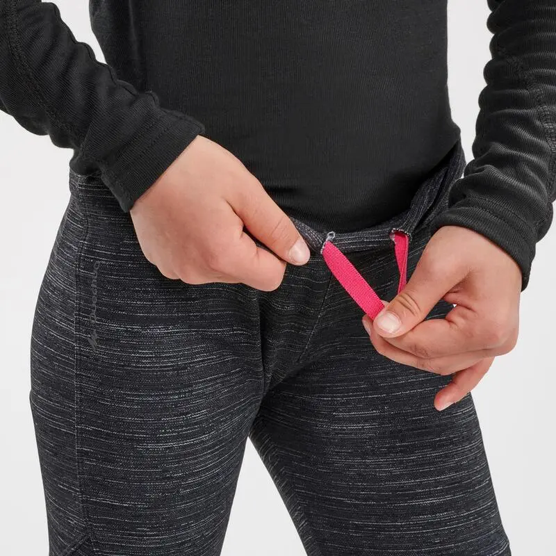 Mallas Térmicas De Montaña Y Trekking Niños 7-15 Años Quechua SH100 WARM Negro - Imagen 4