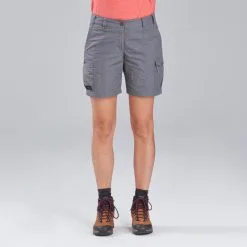 Pantalón Corto De Montaña Y Trekking Mujer Forclaz Travel 100 Gris