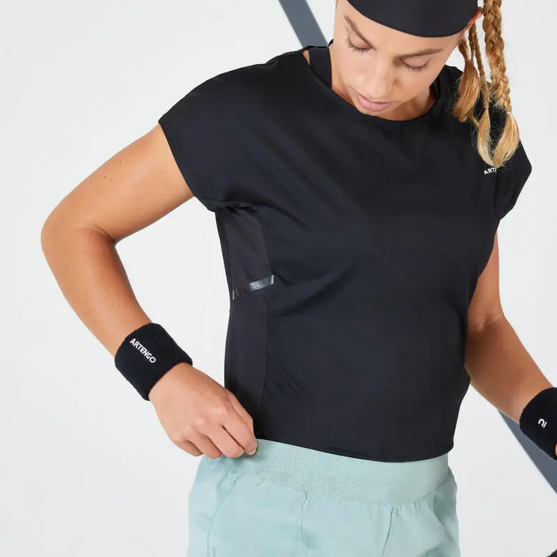 Pantalón Corto De Tenis Mujer Artengo SH Dry 500 Verde Grisáceo - Imagen 3