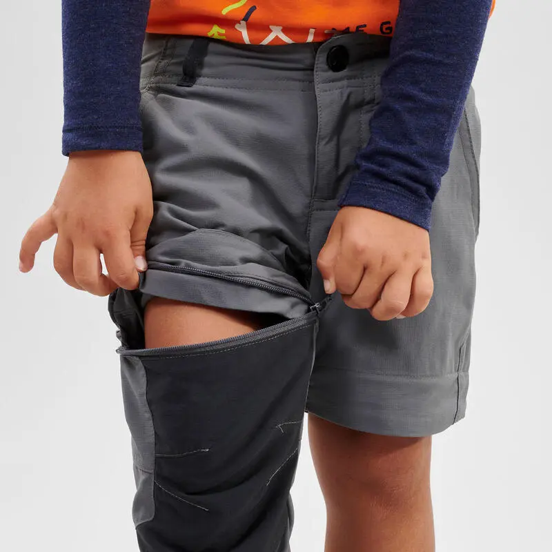 Pantalón Desmontable De Montaña Y Trekking Niños 2-6 Años Quechua MH550 Gris - Imagen 4