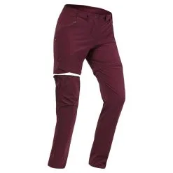 Quechua Pantalón Transformable De Senderismo Montaña - MH550 - Burdeos - Mujer