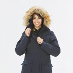 Parka De Montaña Y Trekking Impermeable Mujer Quechua SH500 U-Warm Azul